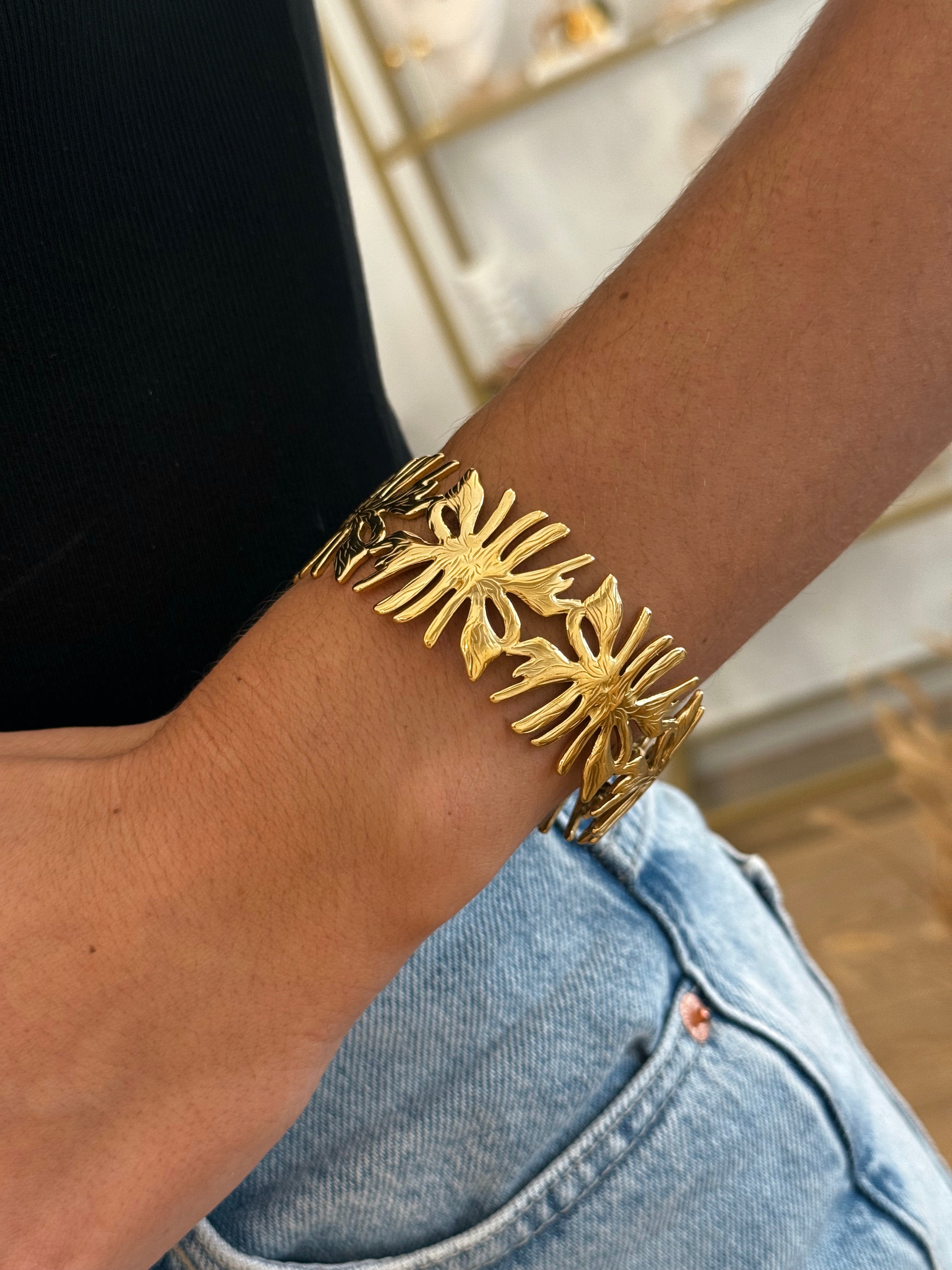 BRACELET JONC FLEURIE
