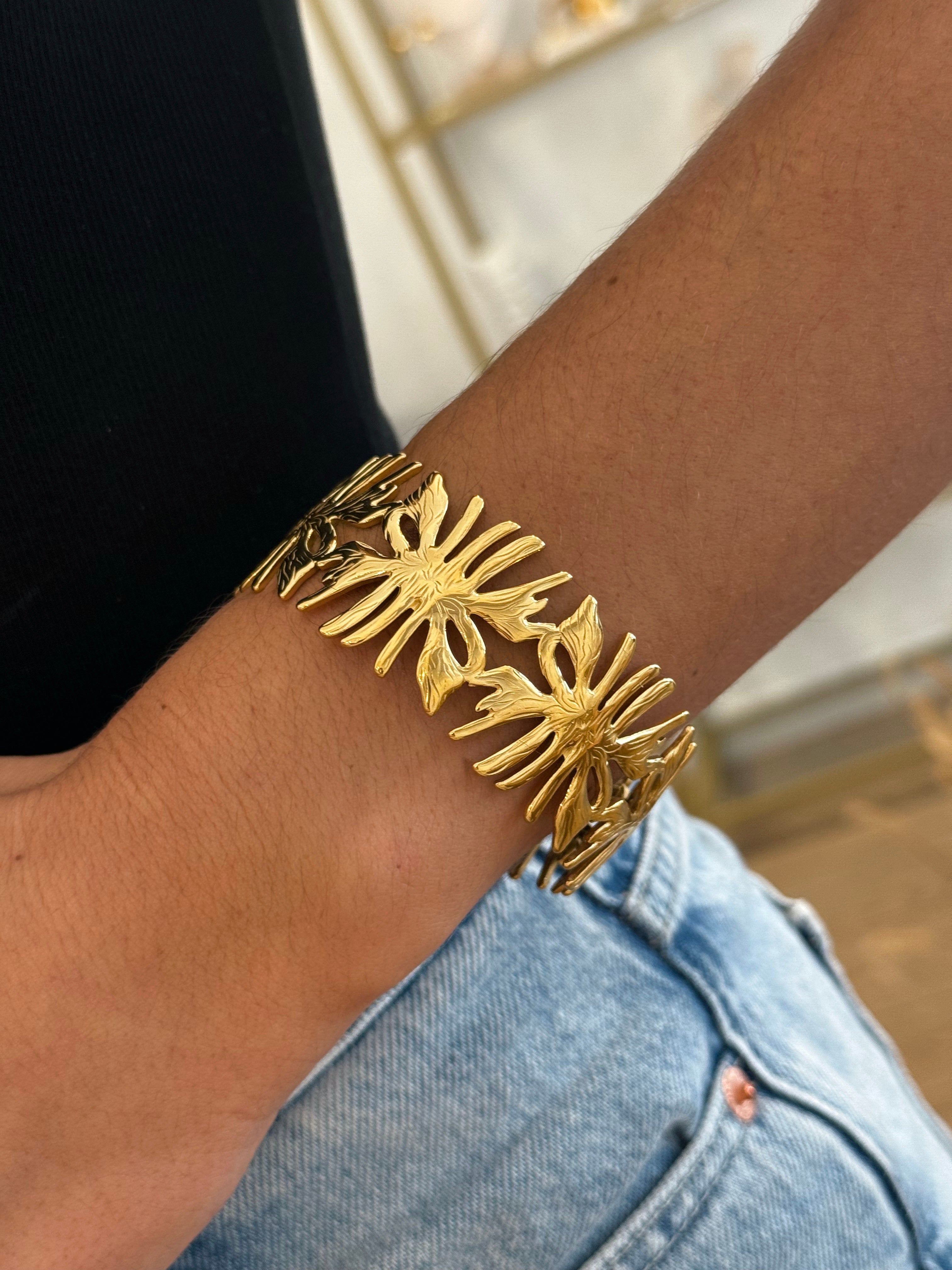 BRACELET JONC FLEURIE