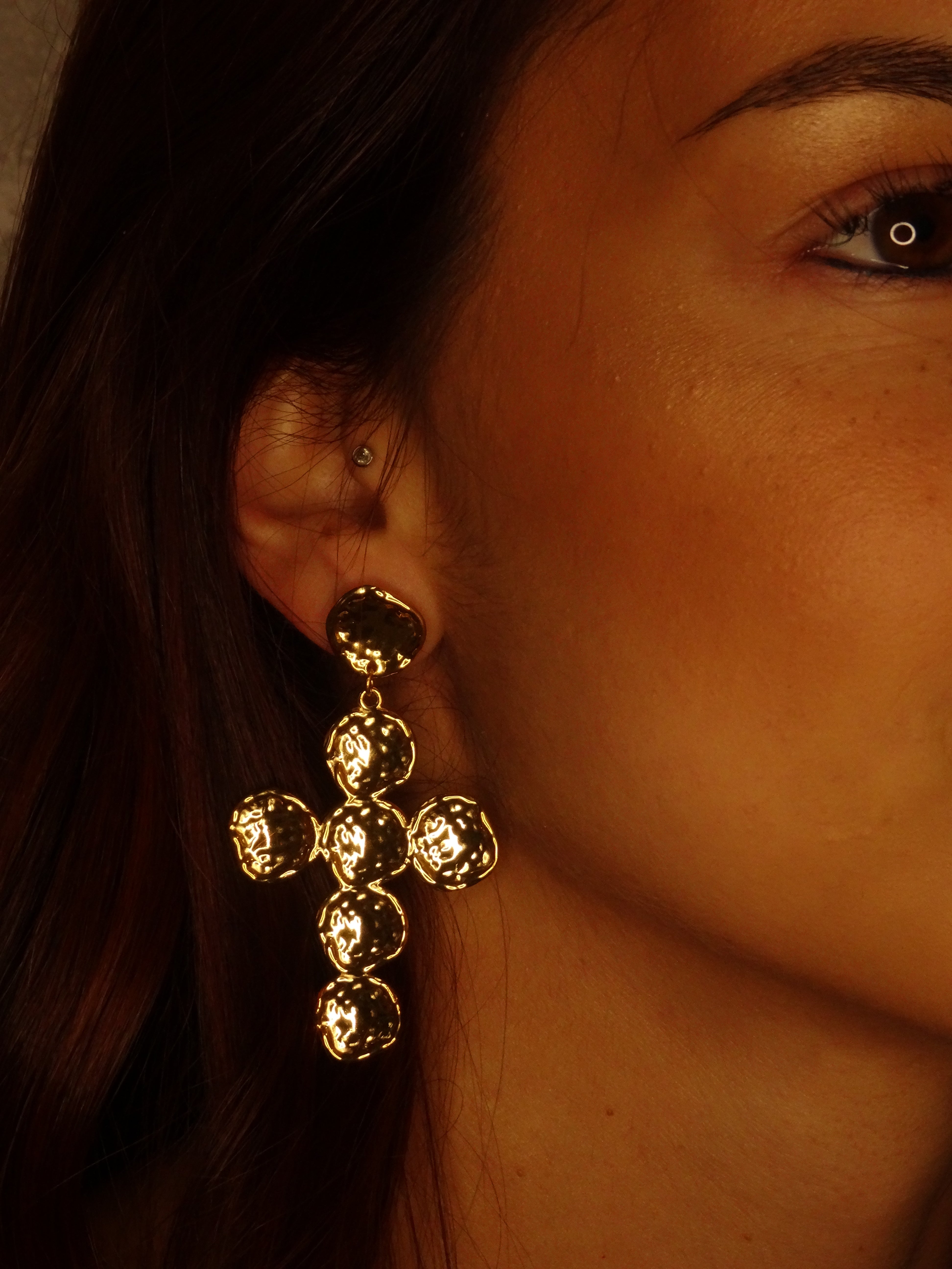 BOUCLES D'OREILLES CROIX XL