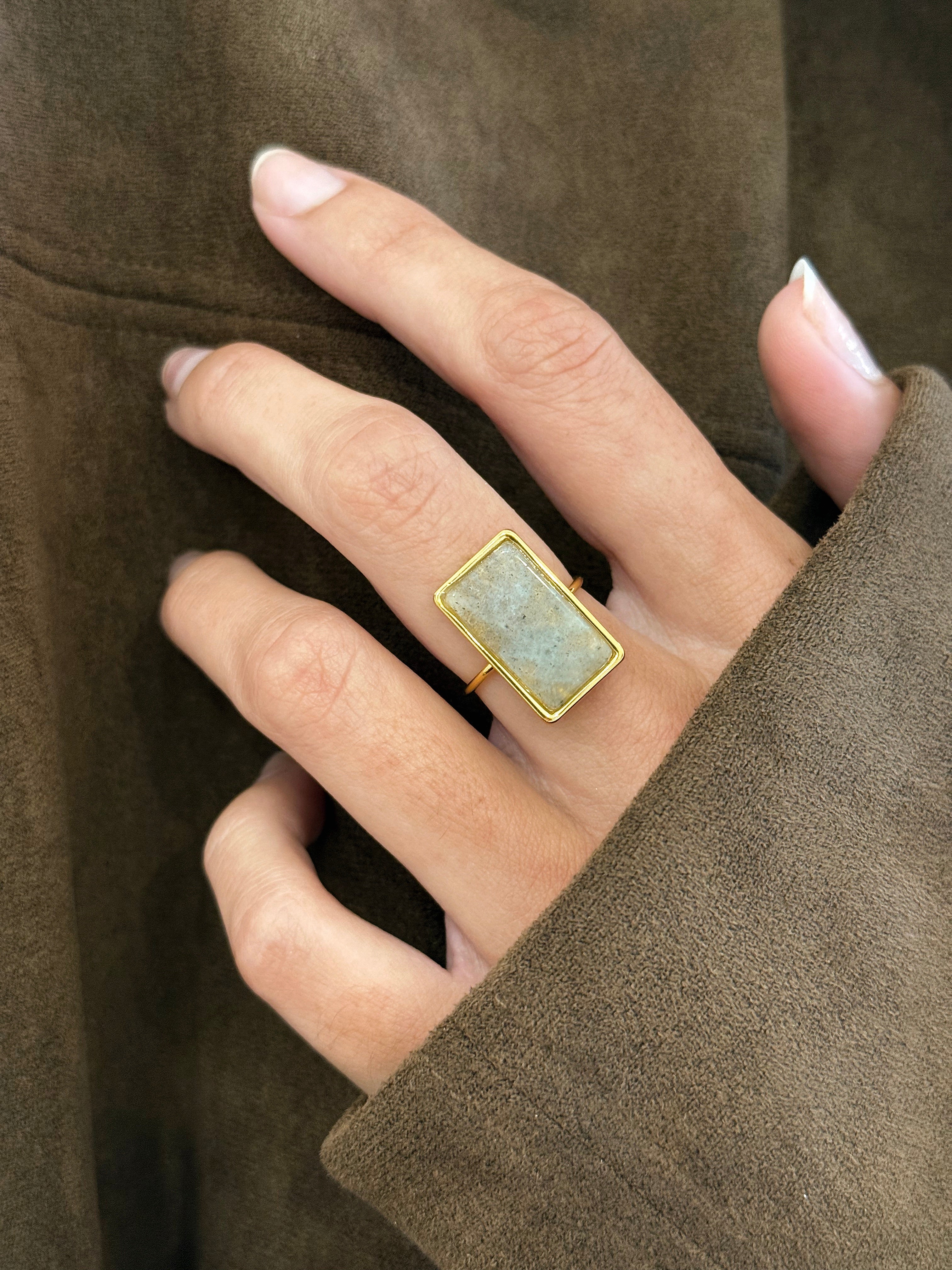 BAGUE TONIA LABRADORITE