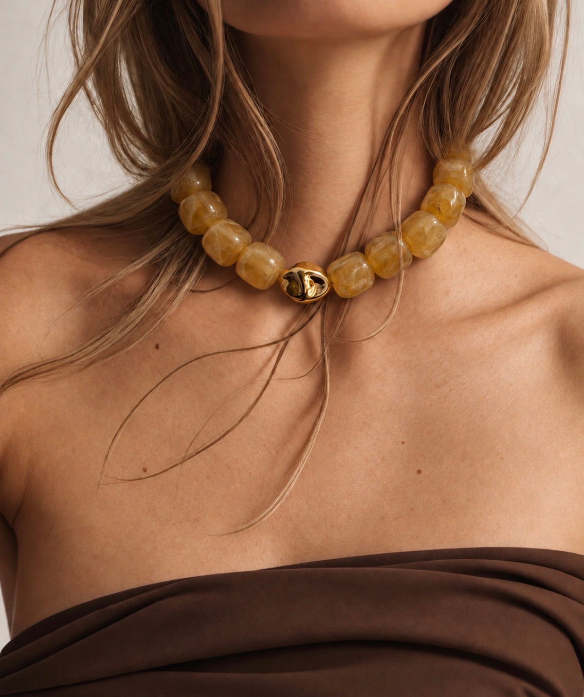 COLLIER CLAUDETTE MARRON GLACÉ