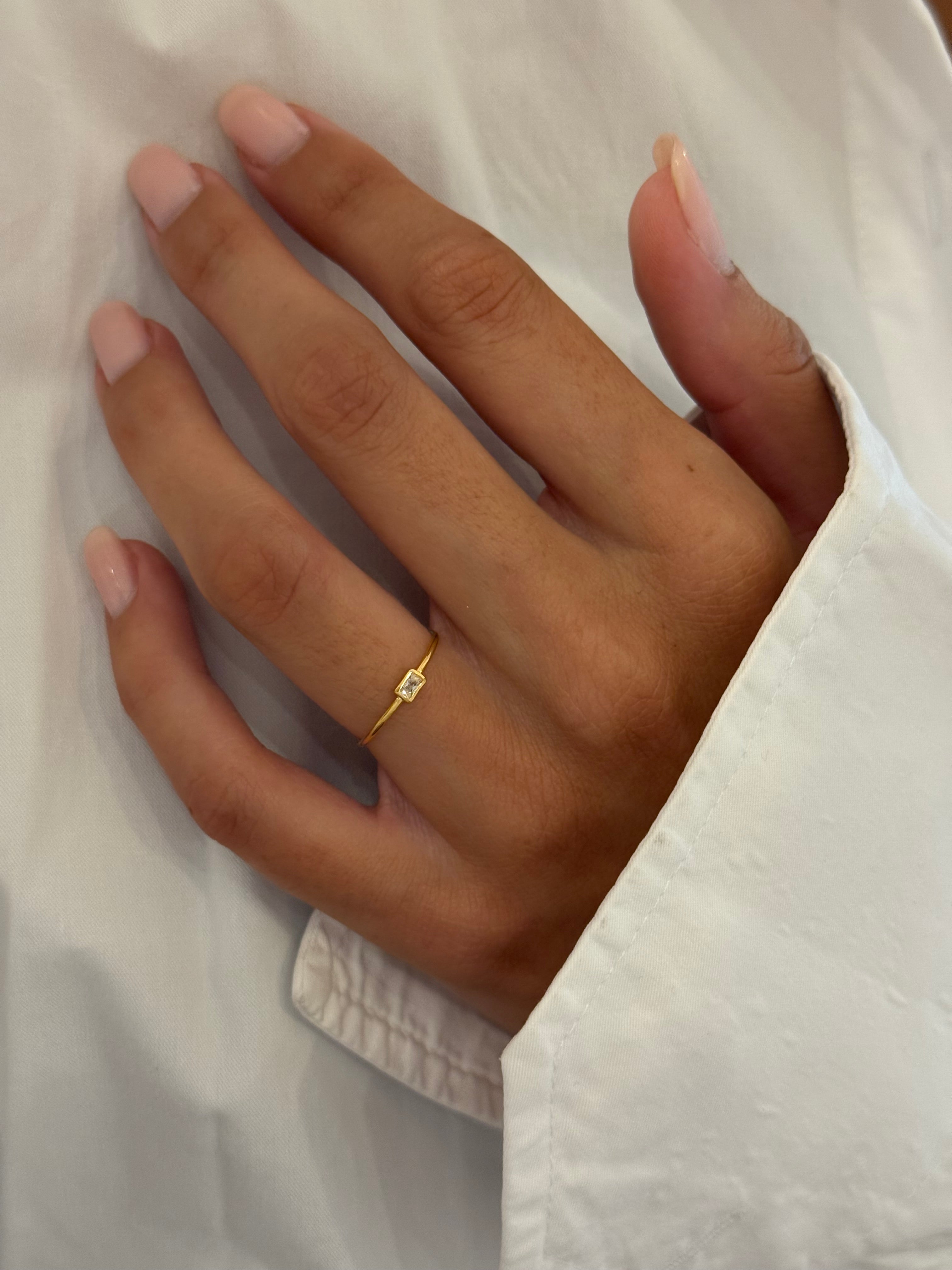 BAGUE RECTANGLE ZIRCON