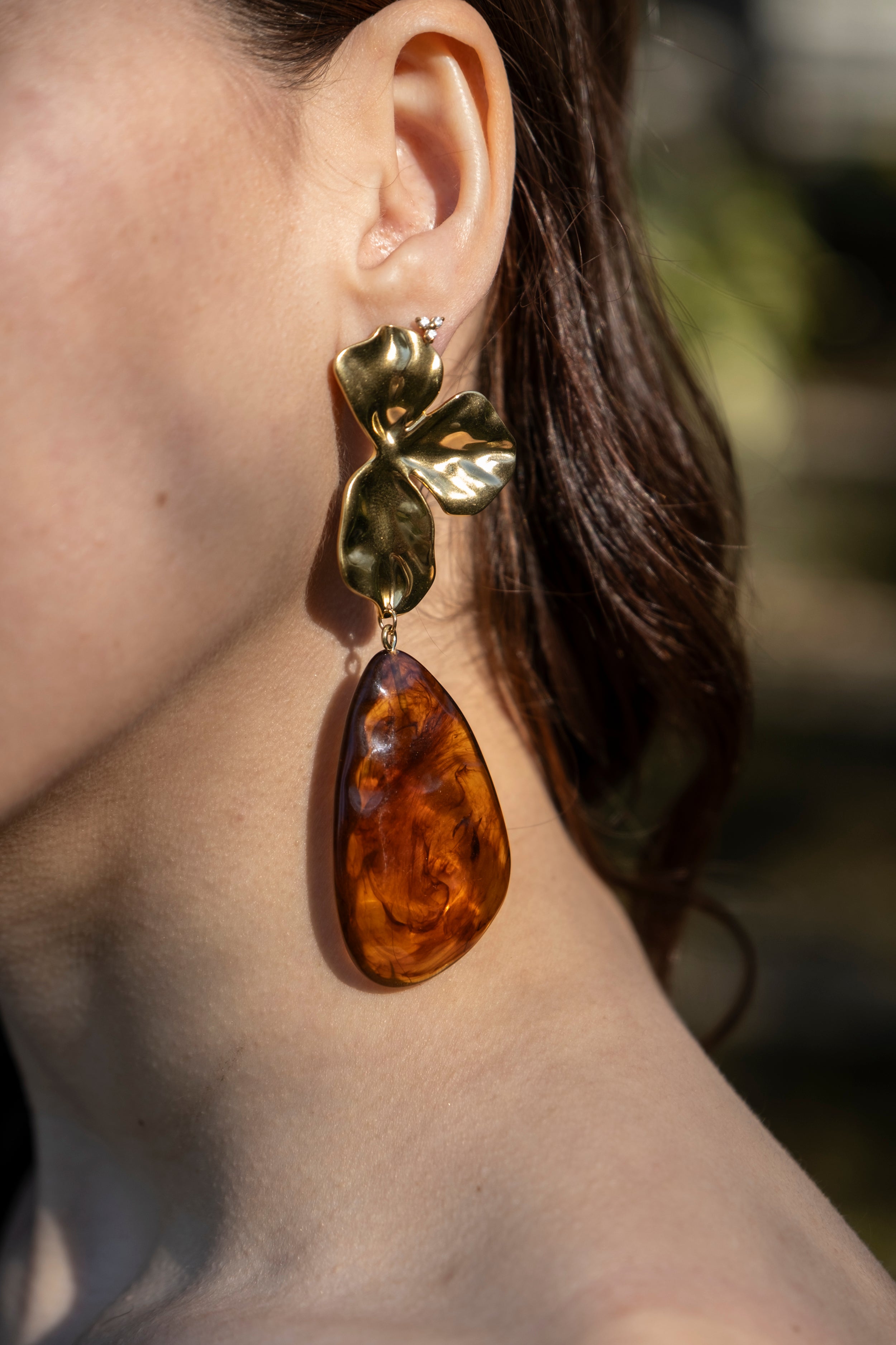 BOUCLES D'OREILLES TOKELA MARRON