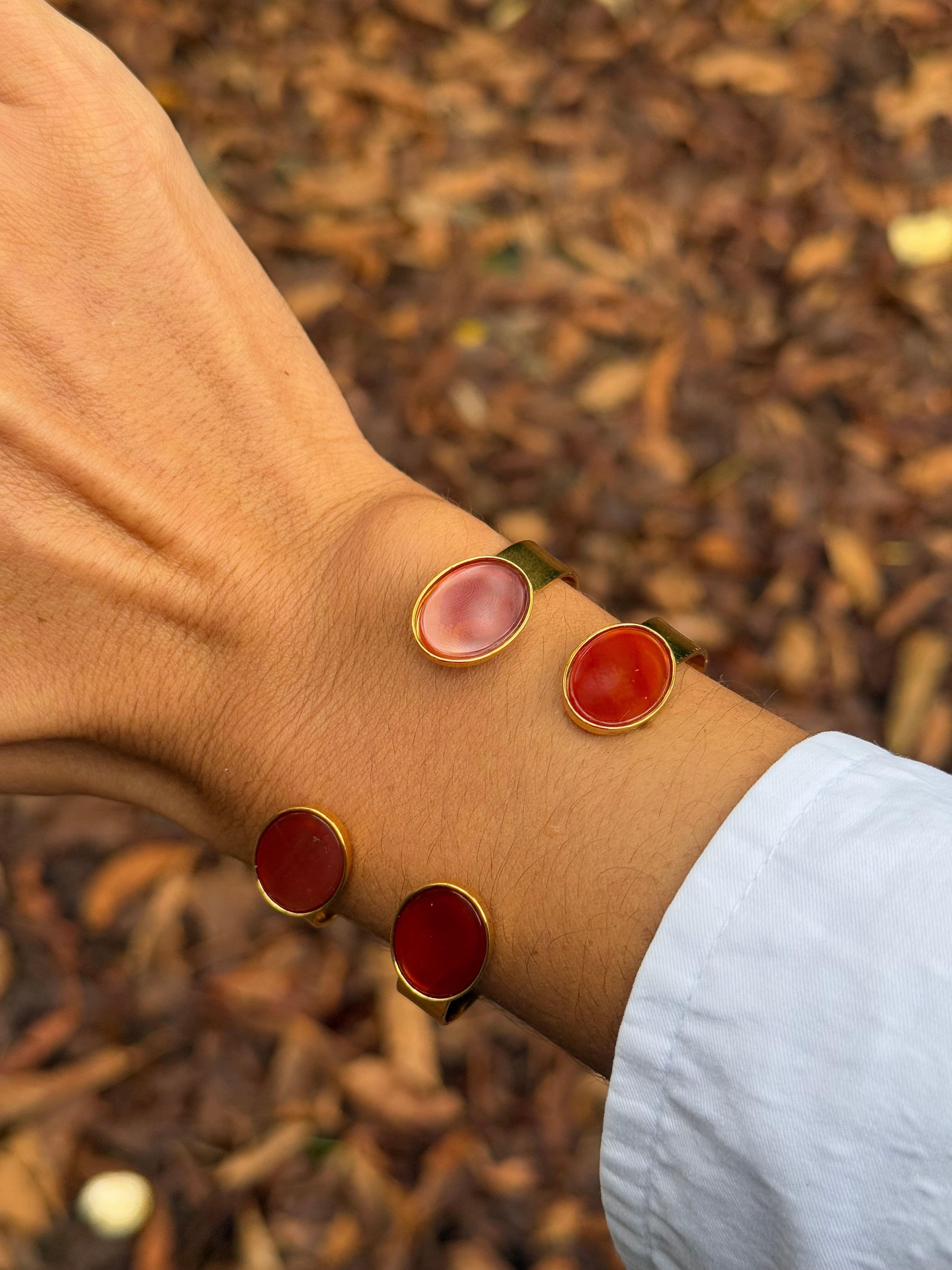 BRACELET JONC AMAROK AGATE ROUGE