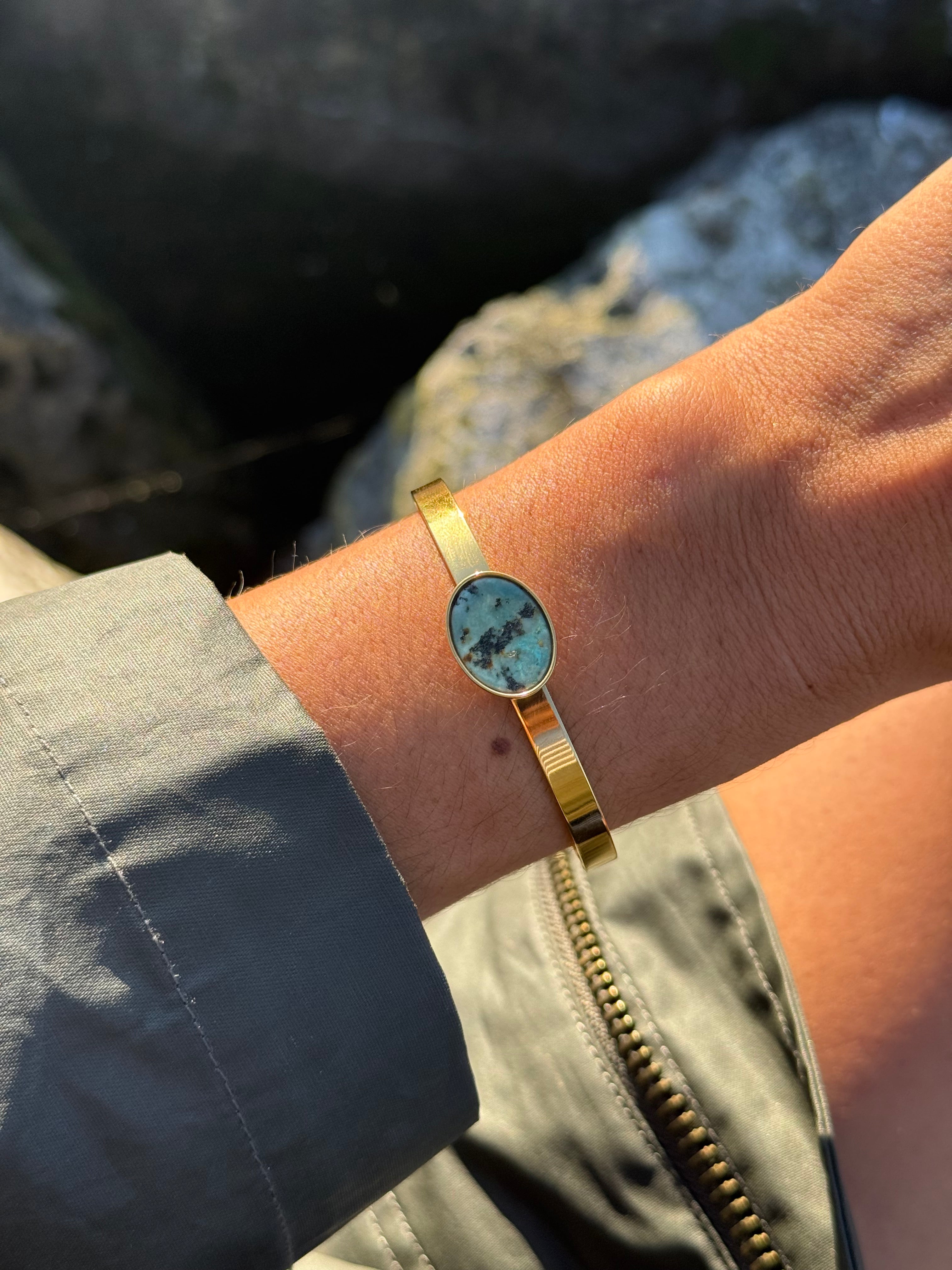 BRACELET JONC PAPINA TURQUOISE AFRICAINE
