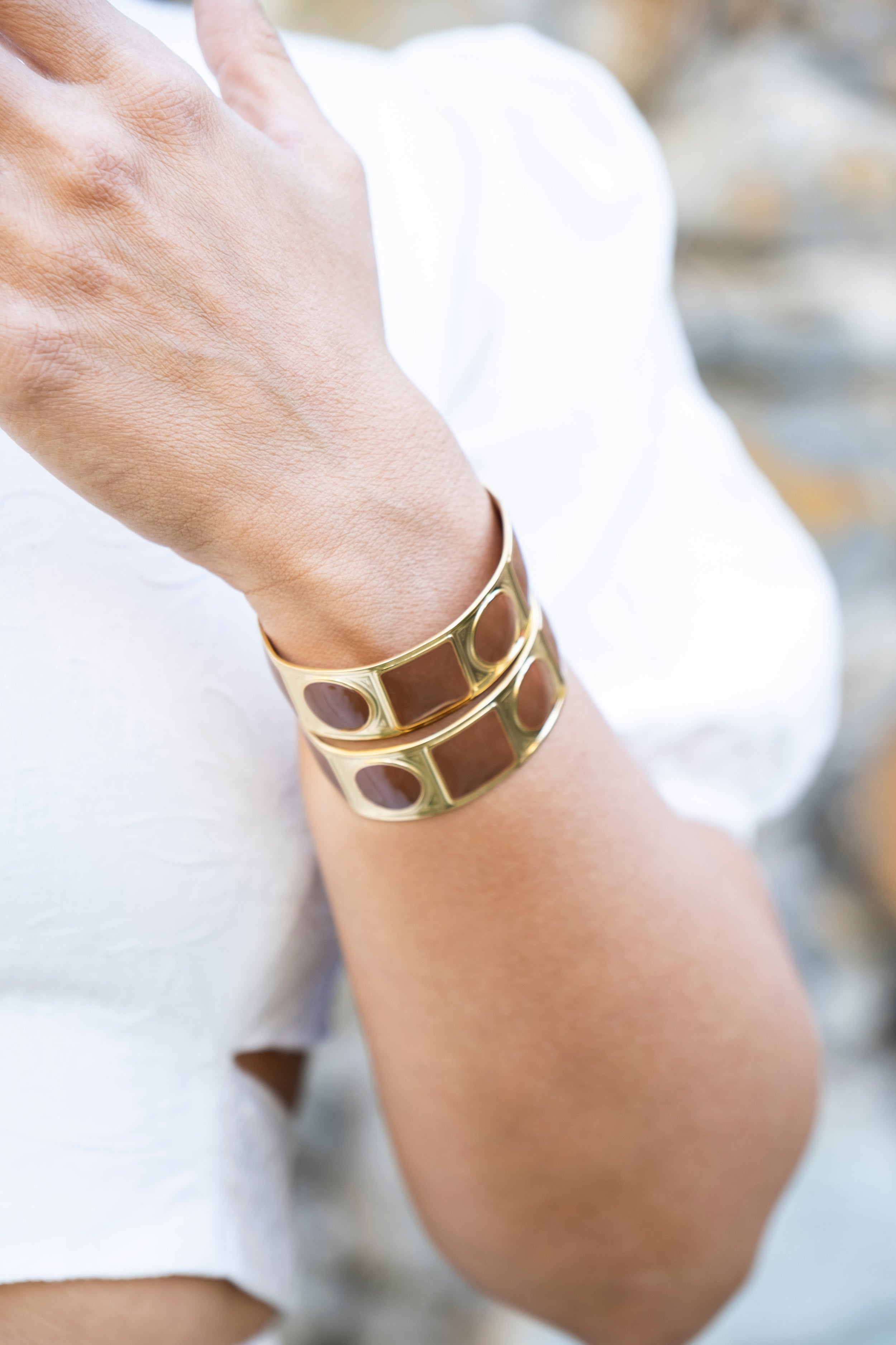 BRACELET JONC DOLI MARRON